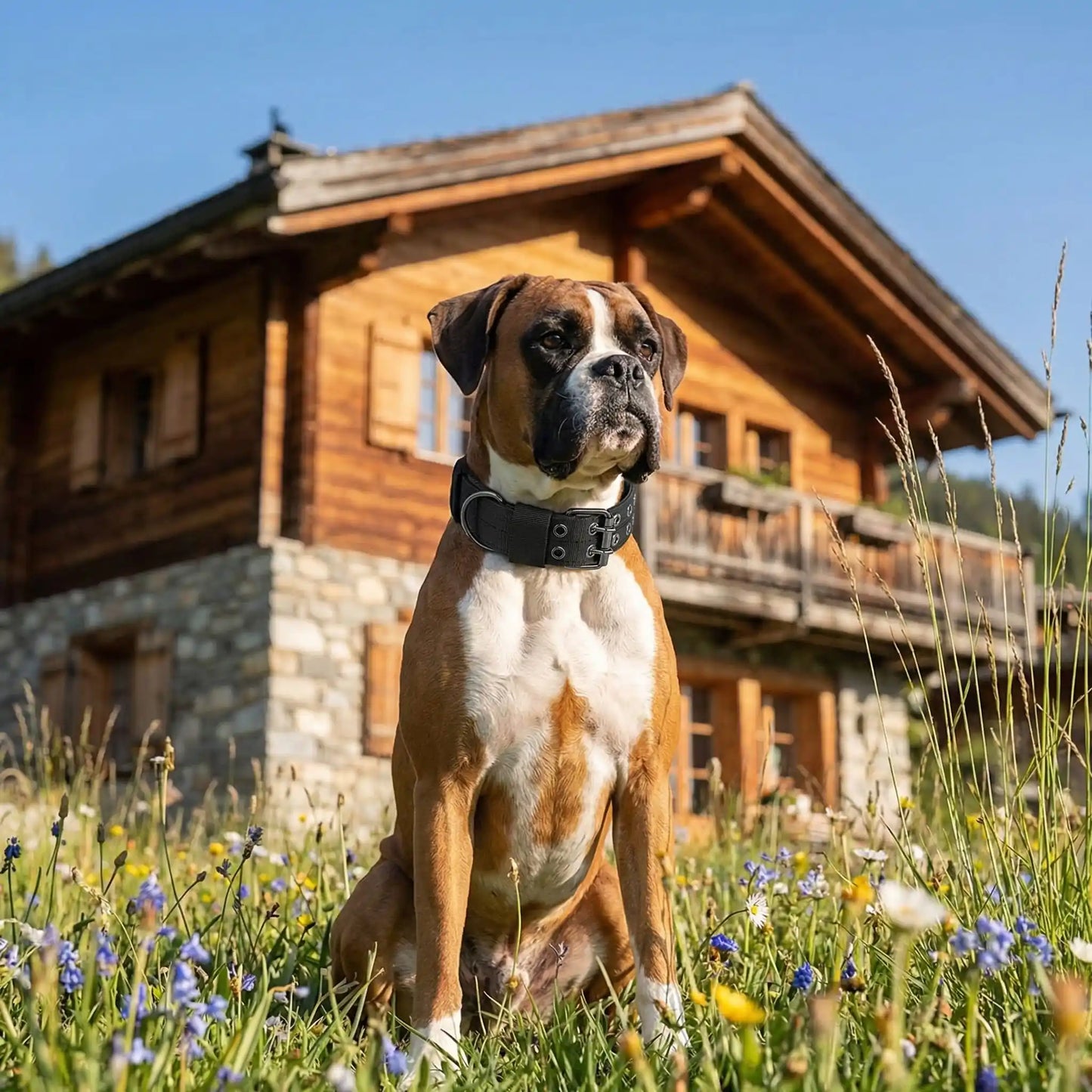 boxer collier chien nature