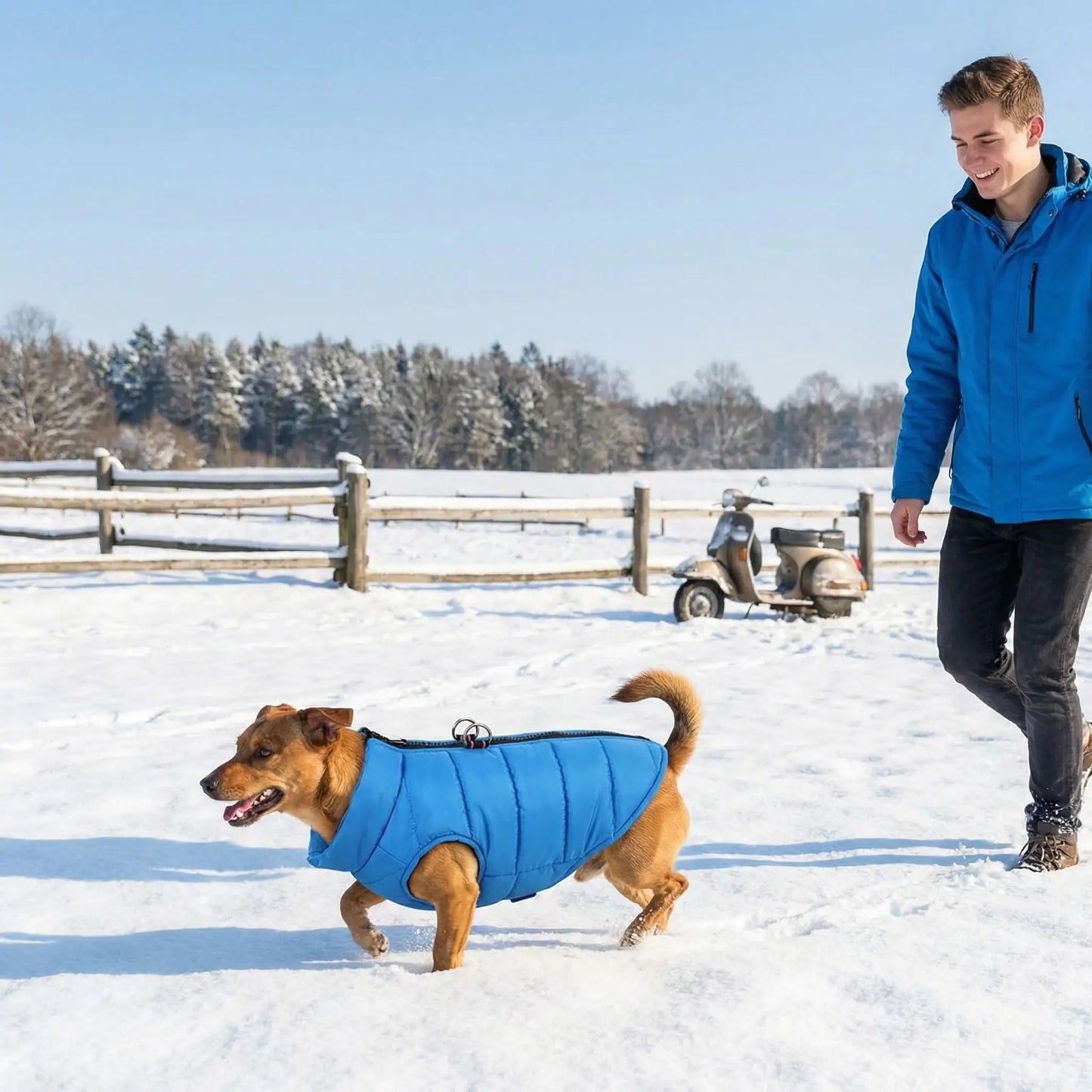 chien manteau prairie