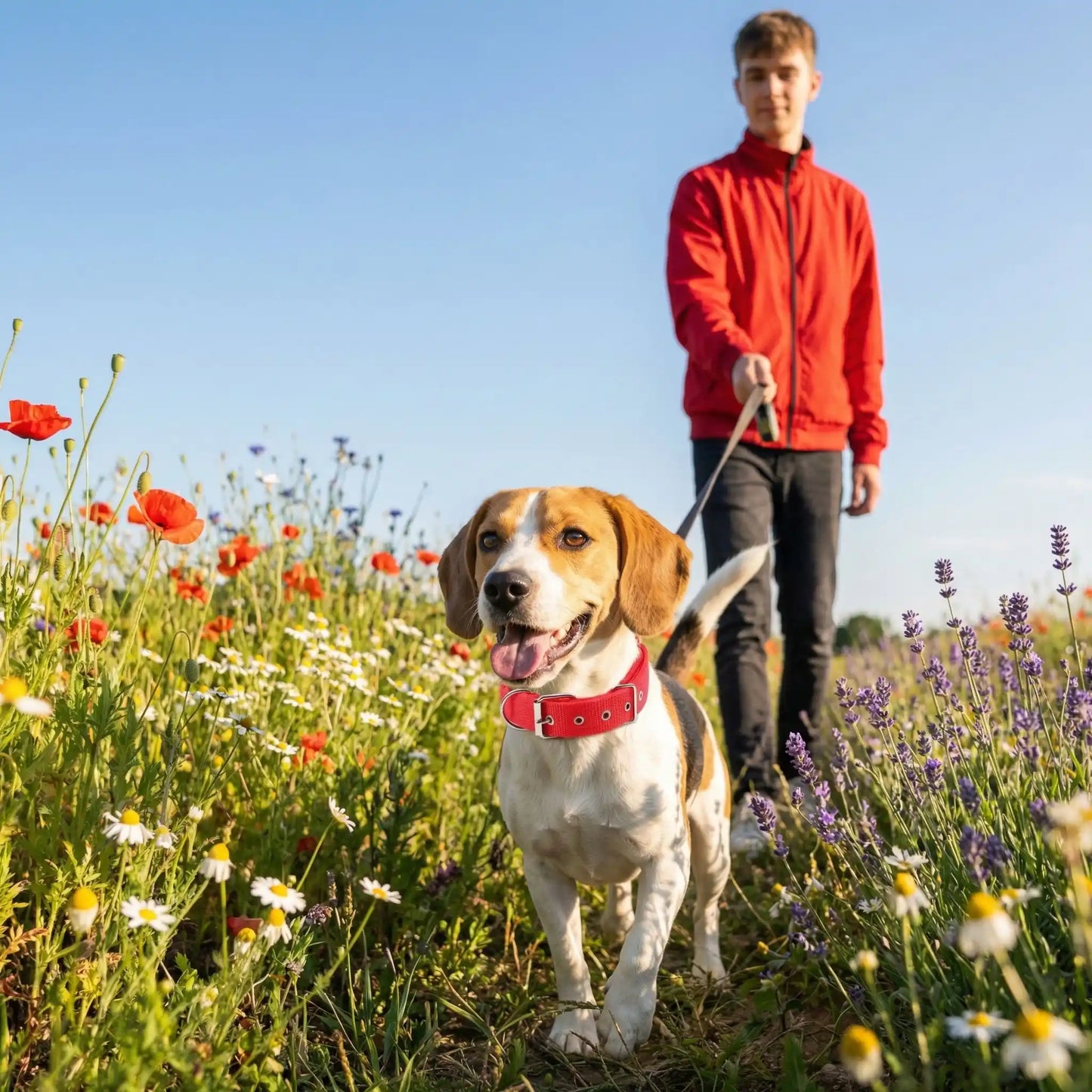 coquelicots collier pour chien