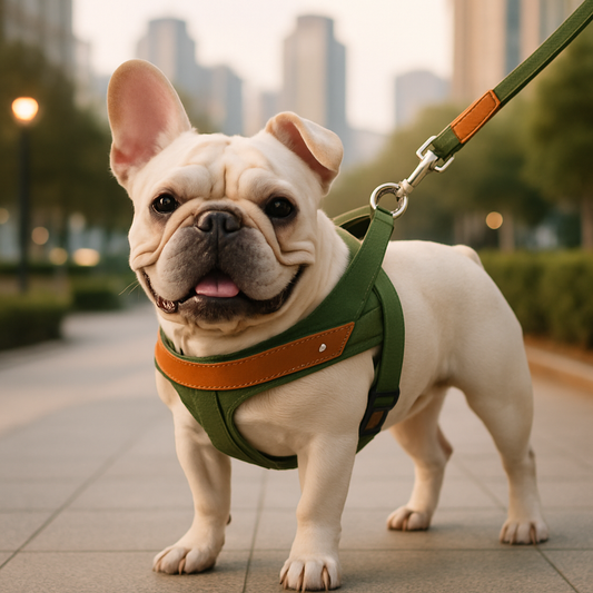Bouledogue francais ville harnais chien 