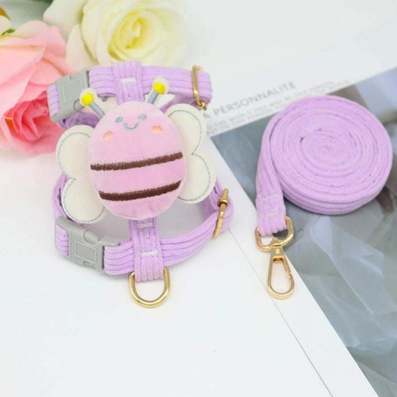 Harnais chien violet abeille