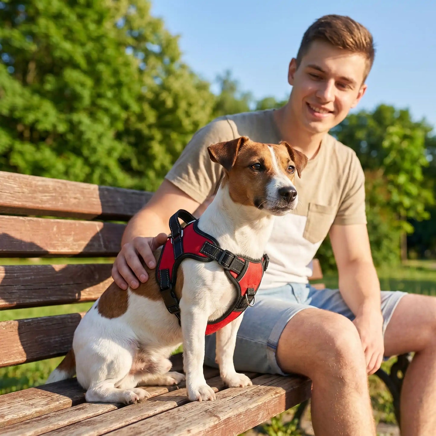 banc harnais pour chien arbre