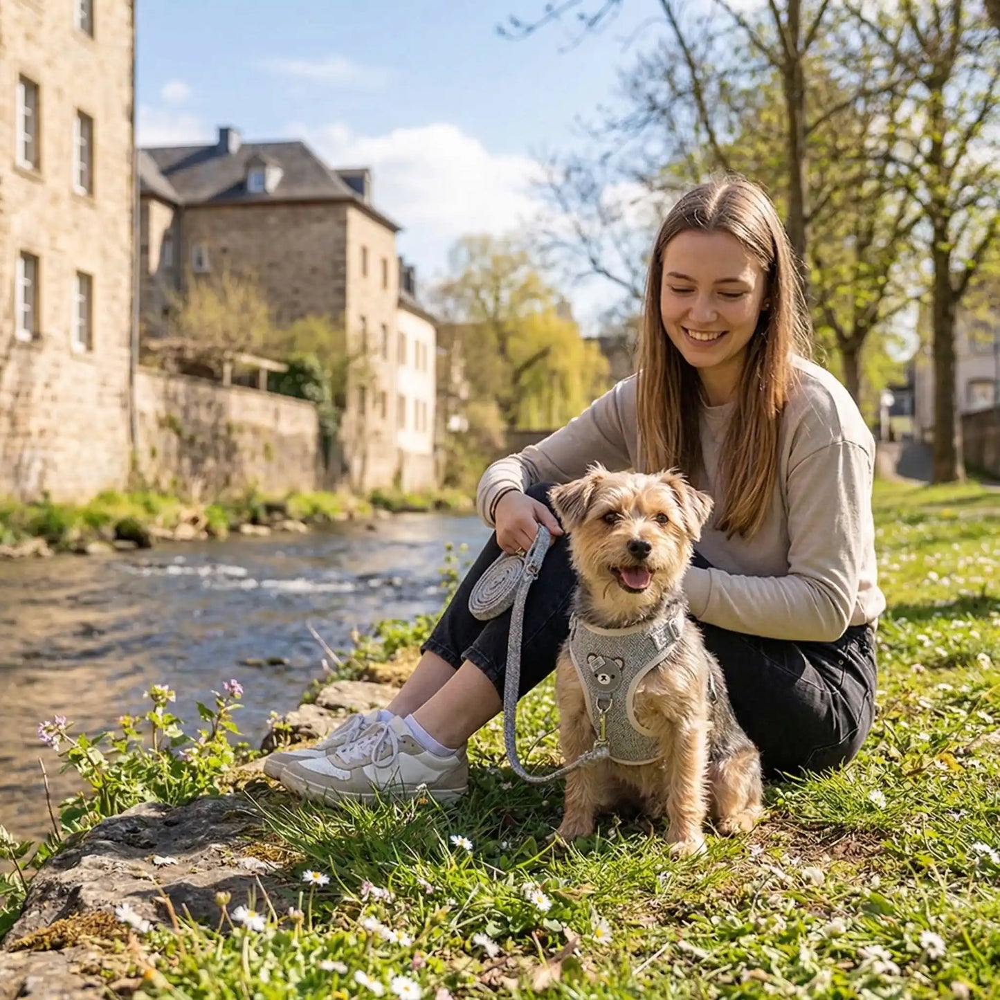 beige nature harnais pour chien 