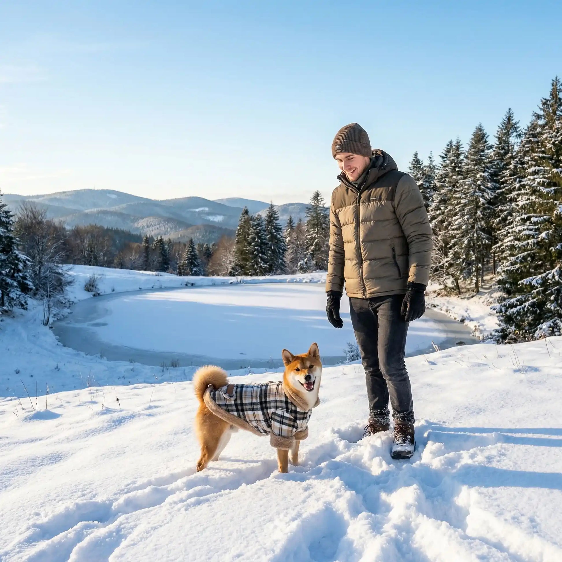 beige neige manteau pour chien 