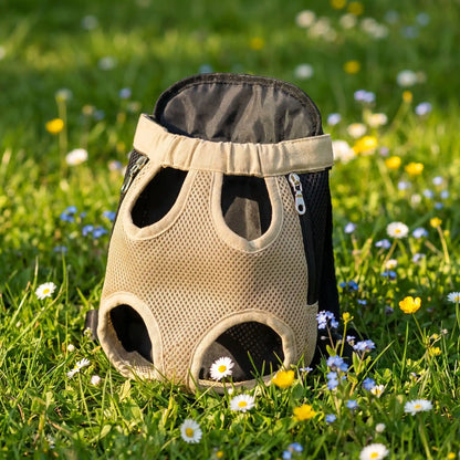 beige sac a dos chien nature