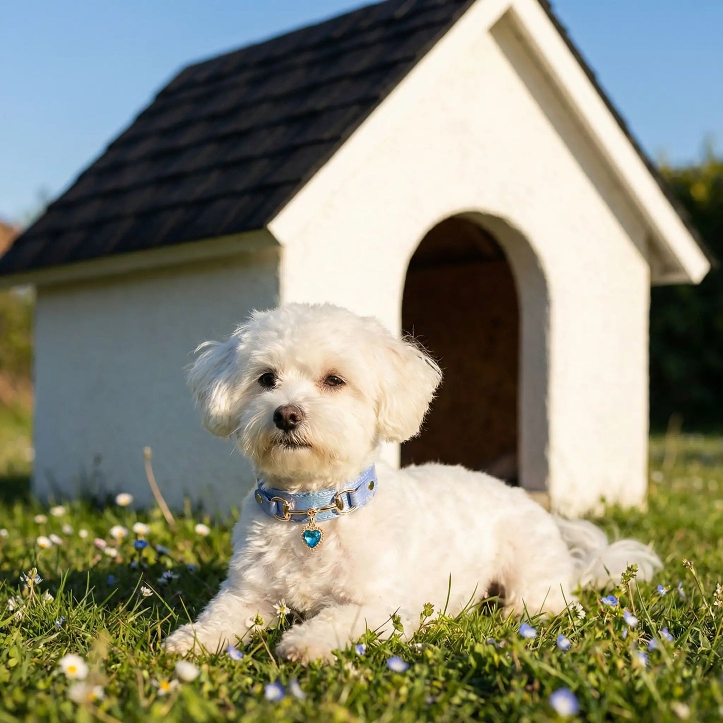 bichon maltais collier chien 
