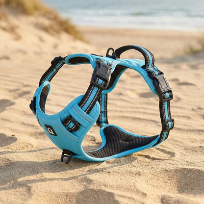 bleu chien harnais anti traction 