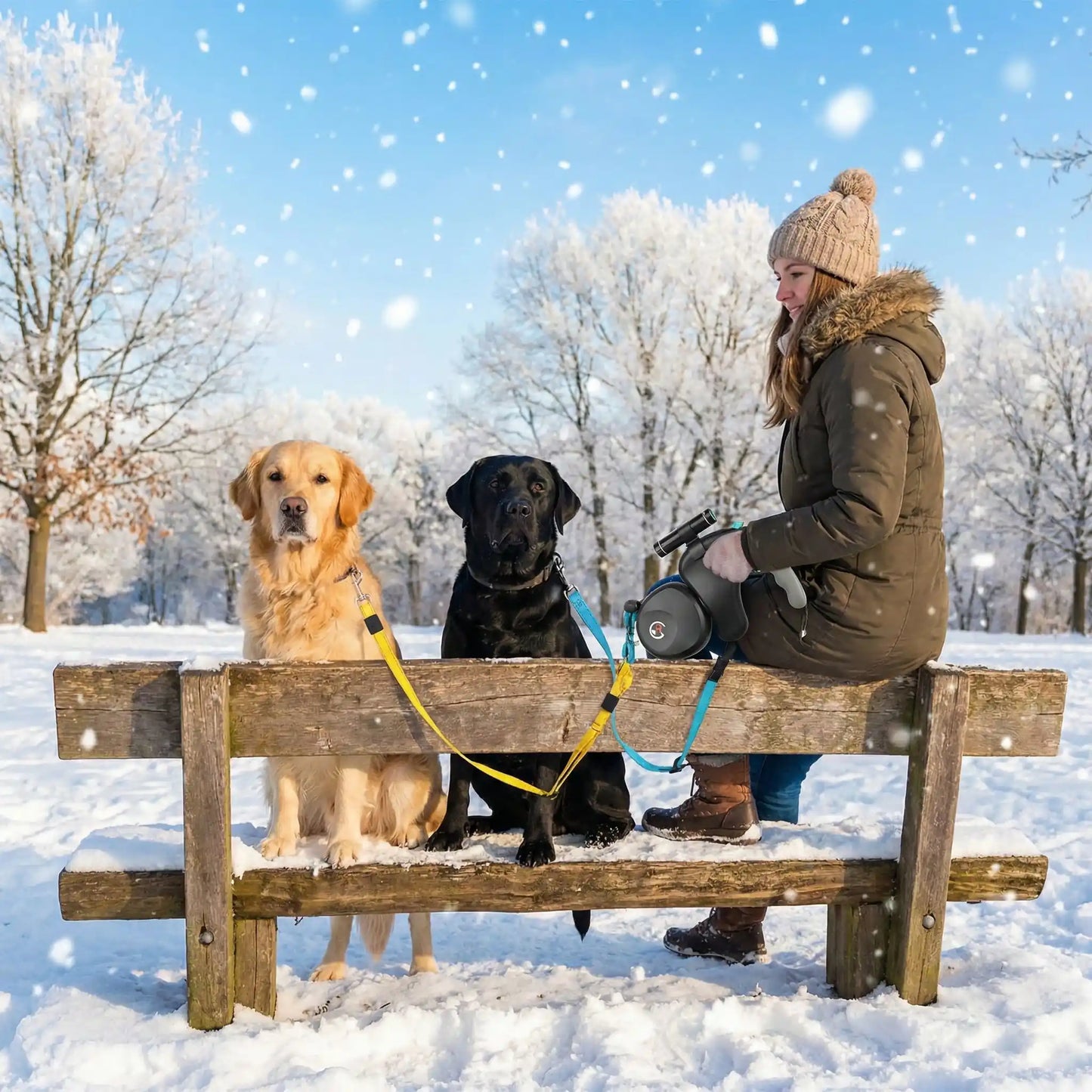 bois double laisse pour chien 