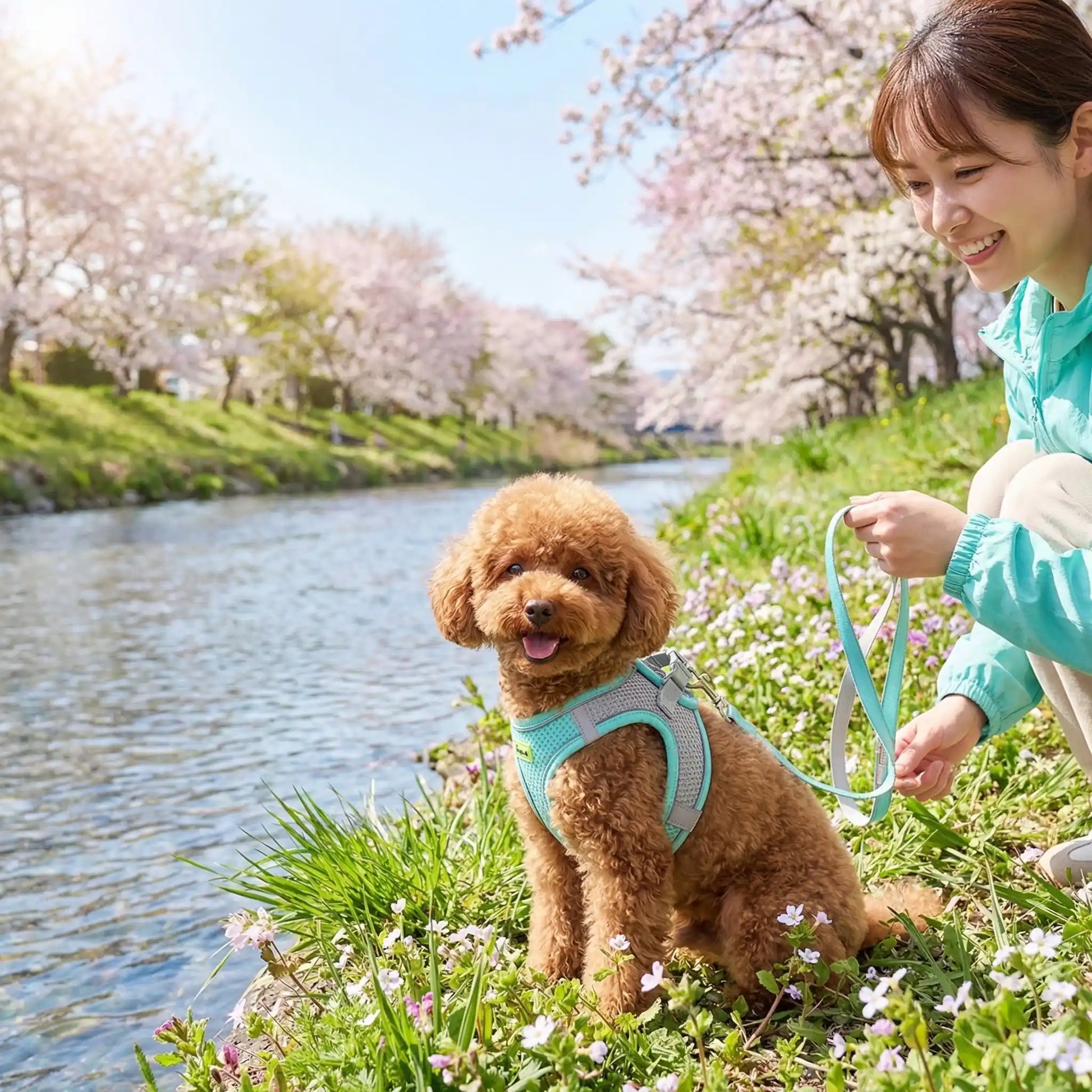 brun harnais anti traction chien 