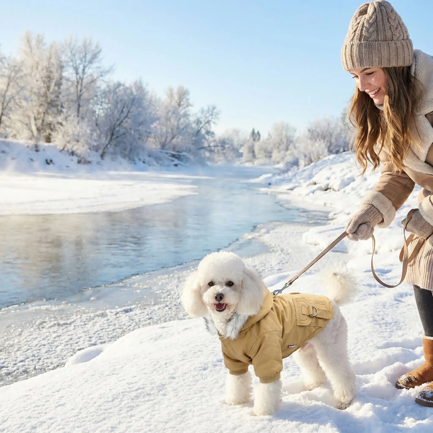 caniche blanc manteau pour chien 