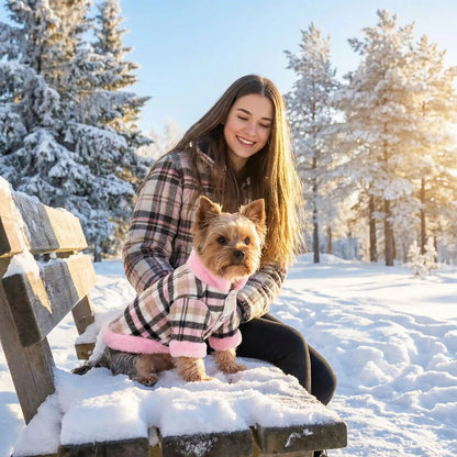carreaux manteau pour chien 