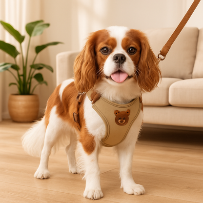 chien et son harnais chien ourson 