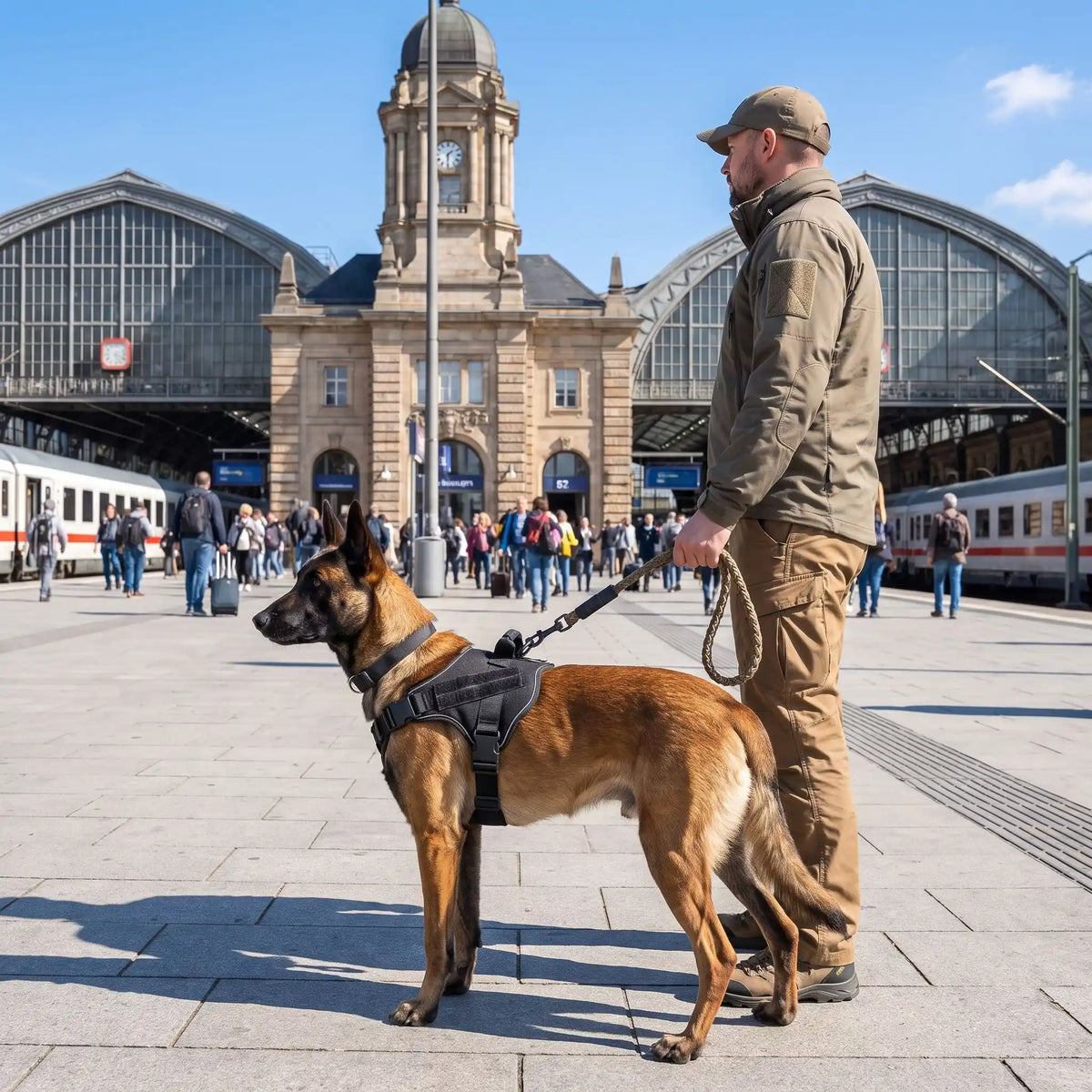 chien harnais surveillance
