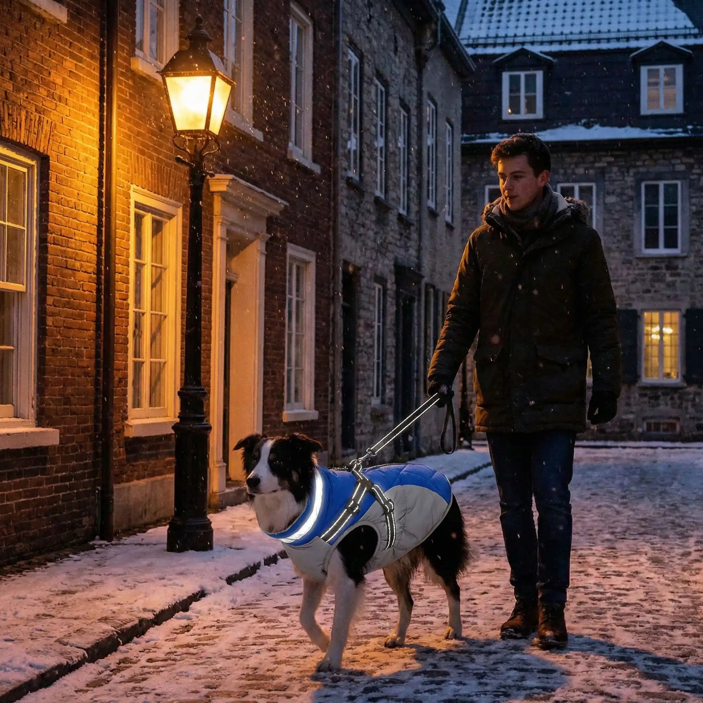 chien manteau jeune homme