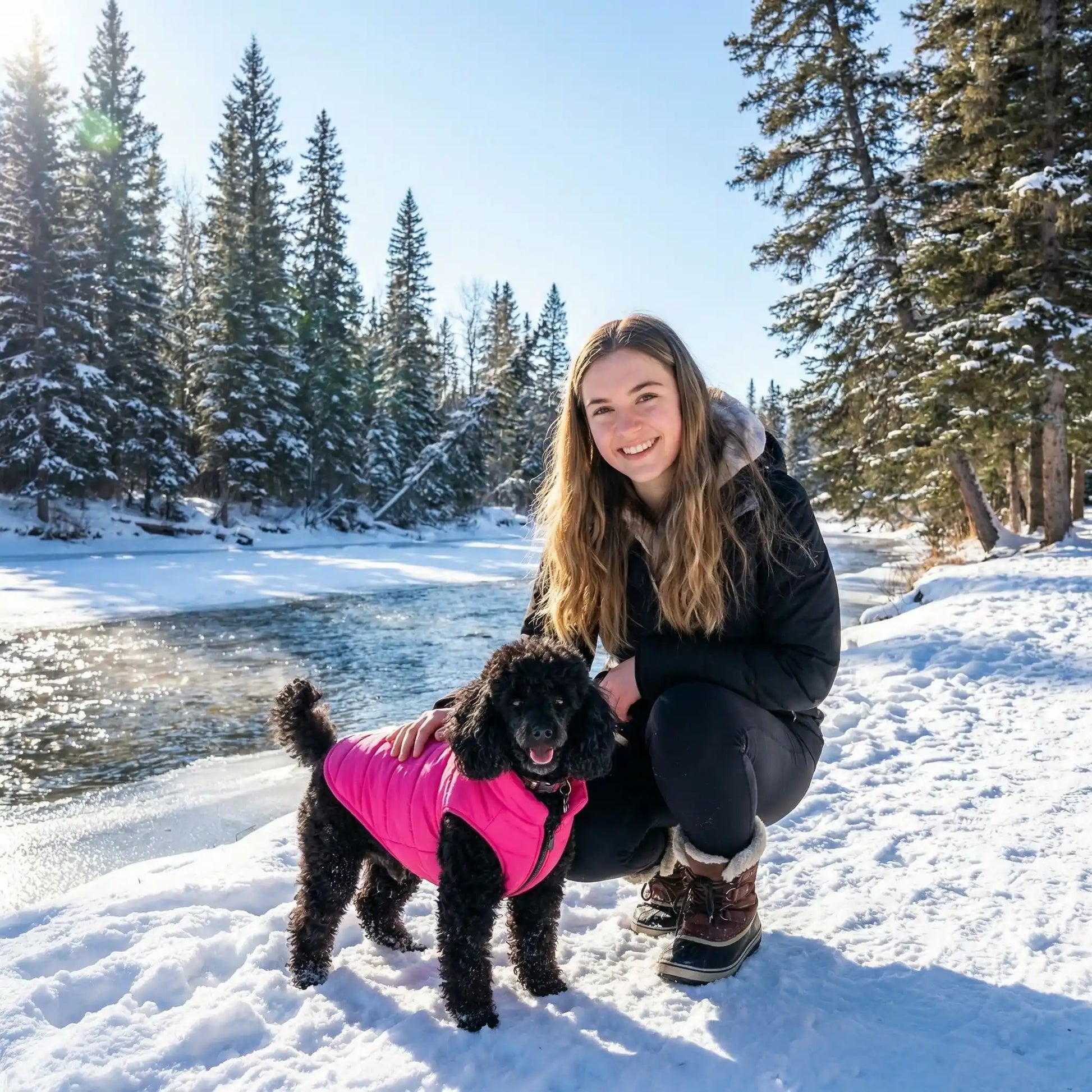 chien manteau neige paysage