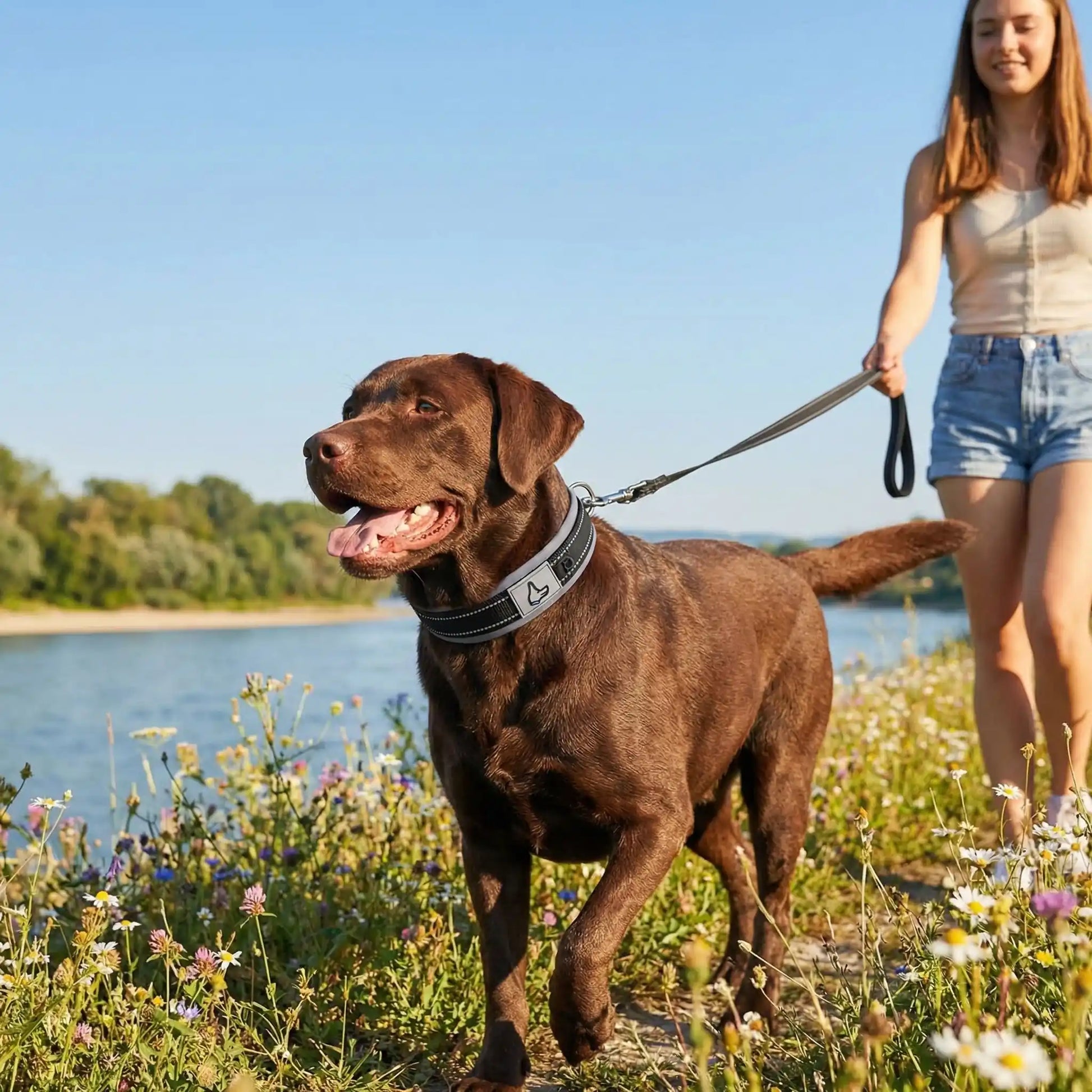 collier chien labrador brun 