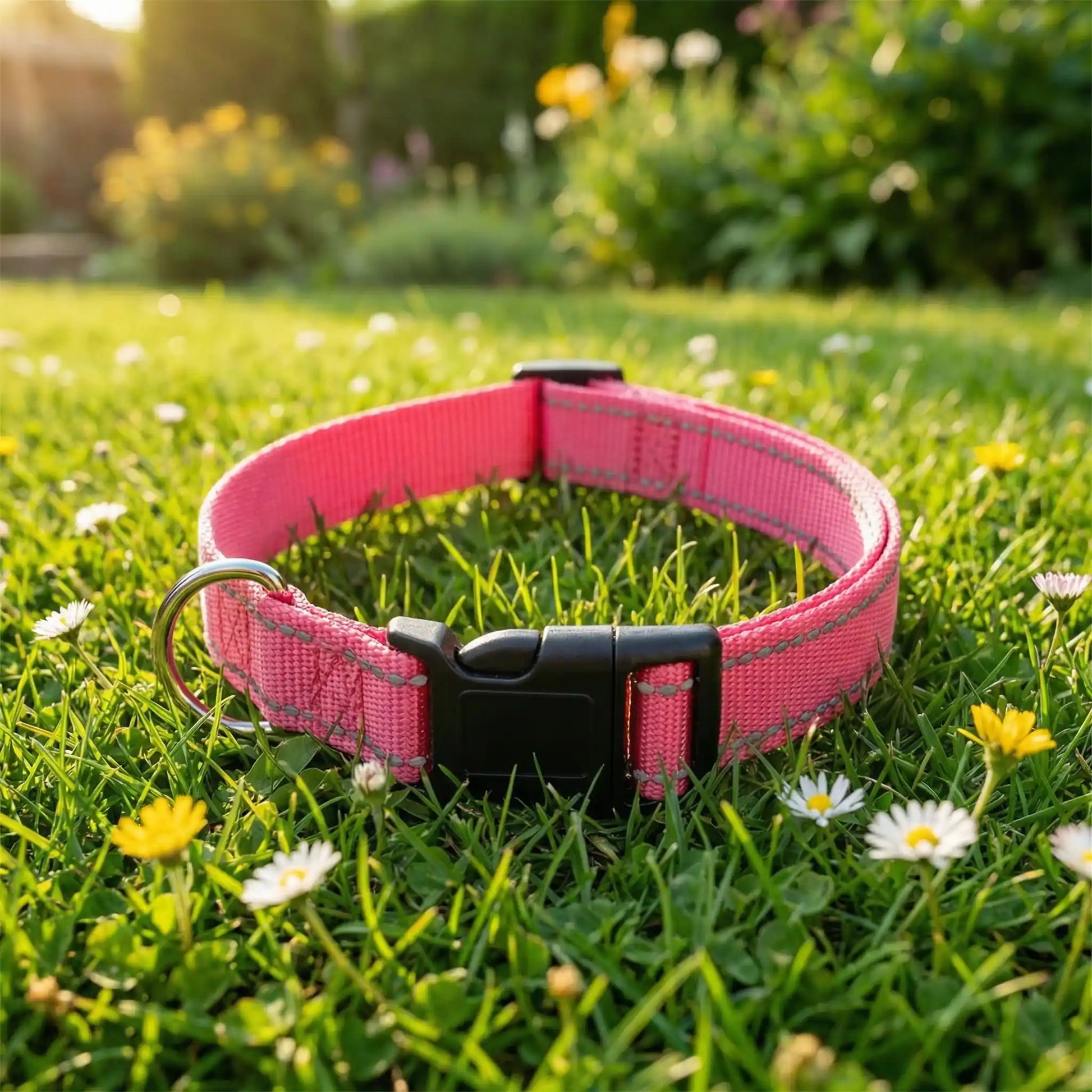 collier chien rose