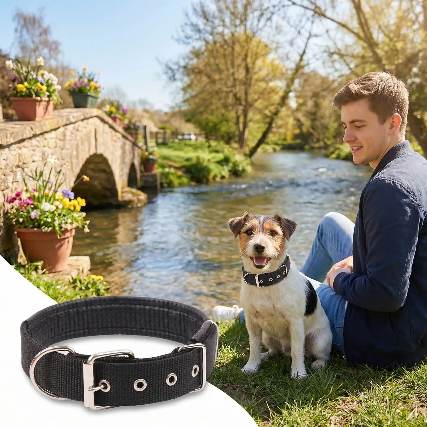 collier pour chien jeune homme