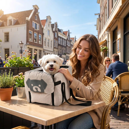 femme sac de transport pour un chien 