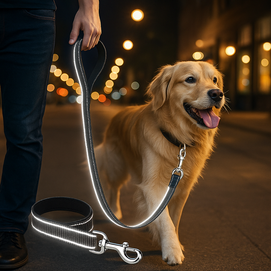 golden laisse pour chien reflechissante