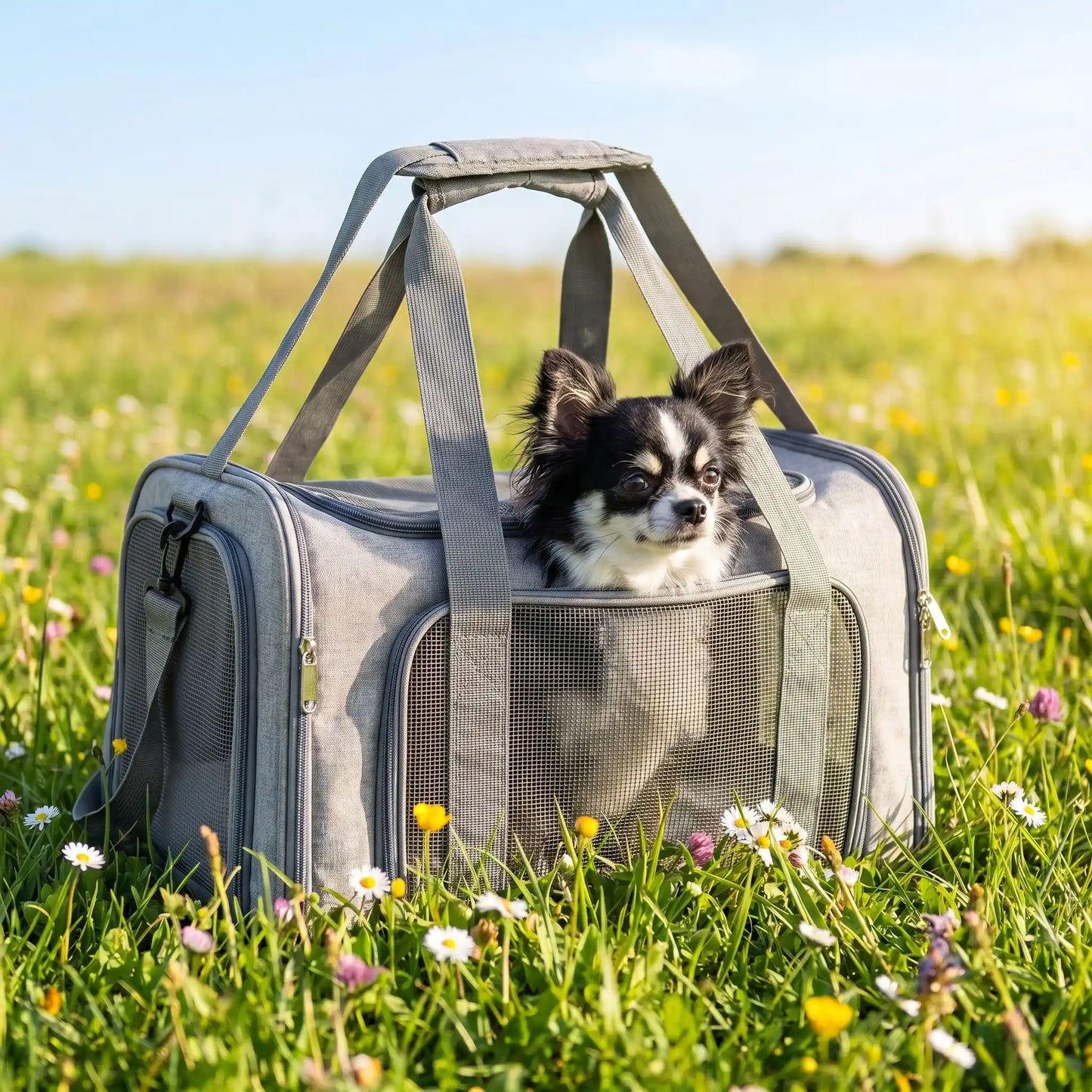 gris sac a dos transport pour un chien