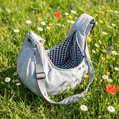 gris sac pour transporter un chien 