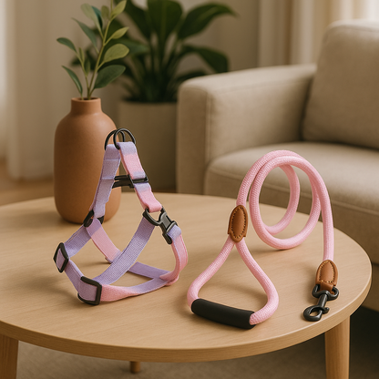 harnais chien anti traction rose 