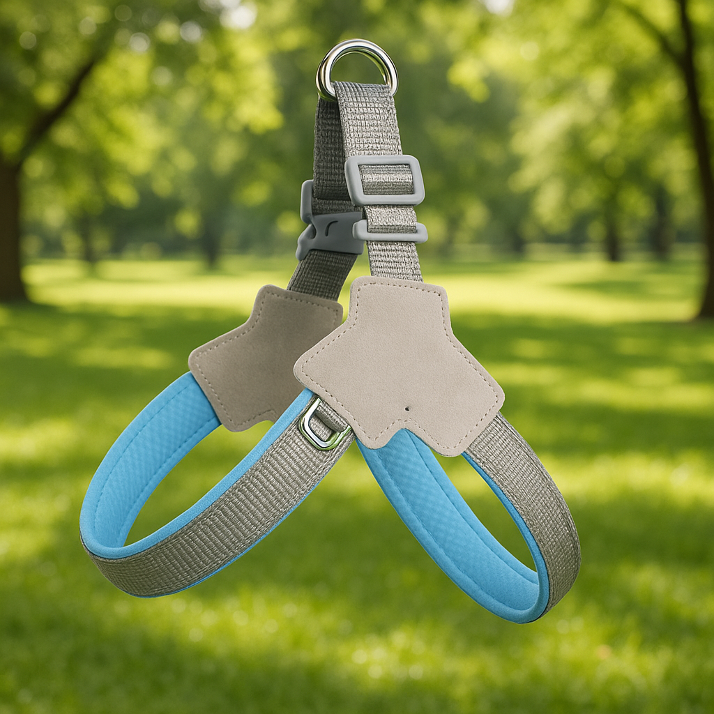 harnais chien anti traction bleu