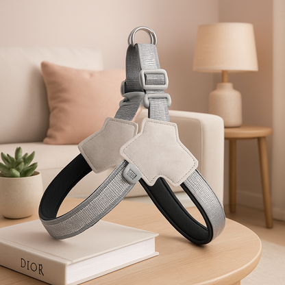 harnais chien anti traction gris jour