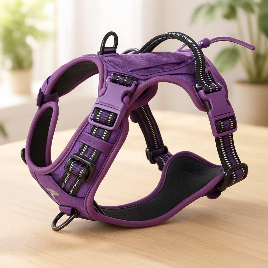 harnais chien violet meuble