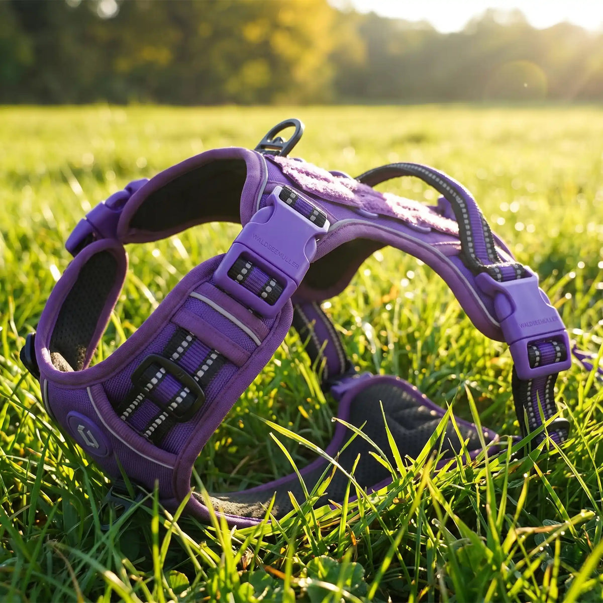 harnais chien violet tissus oxford