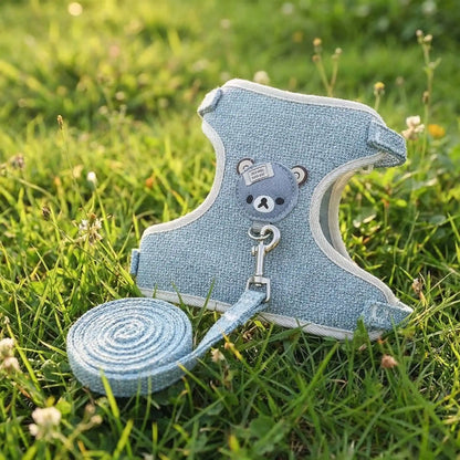 harnais pour chien bleu herbe