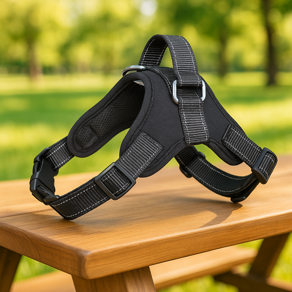 harnais pour chien noir amusant