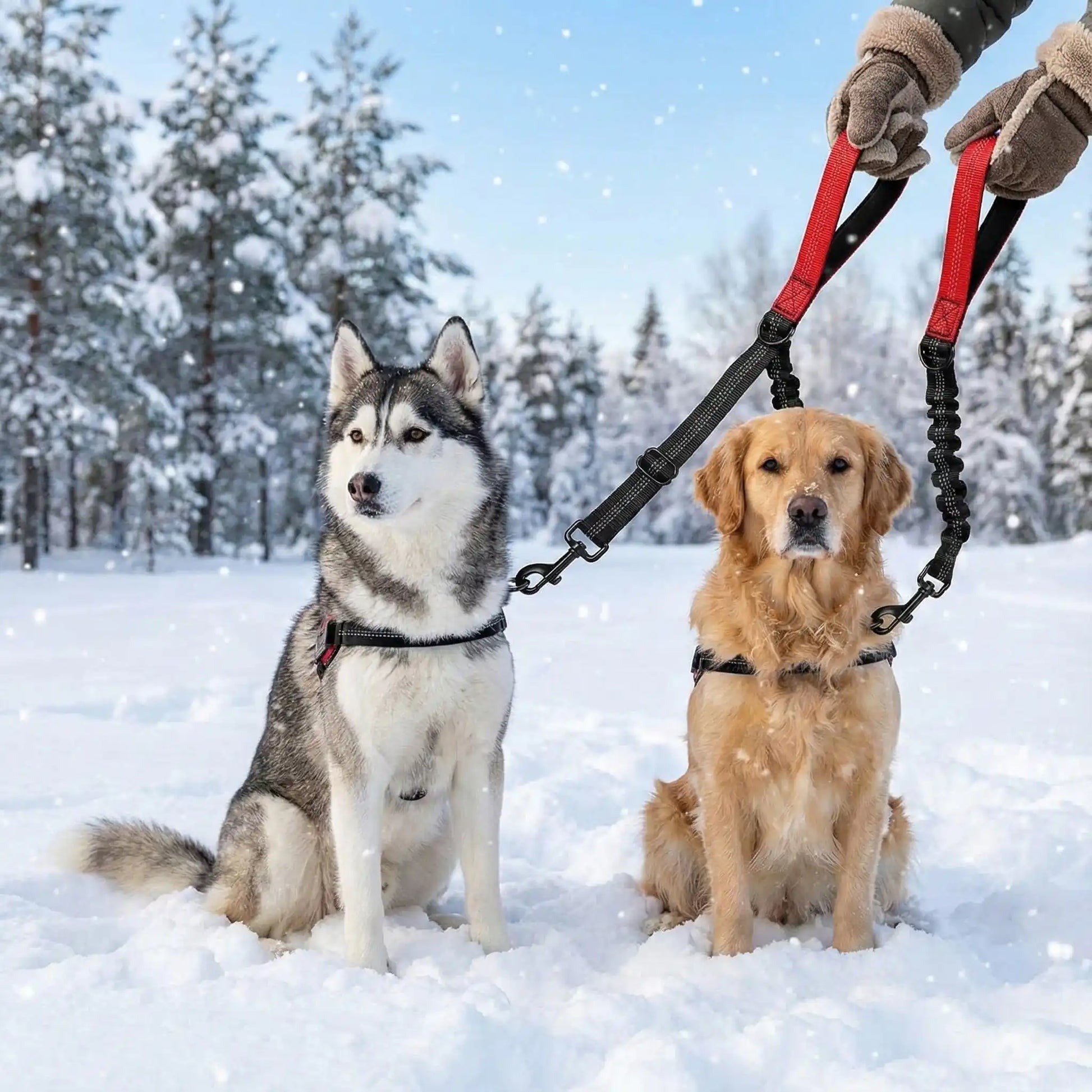 husky double laisse pour chien 