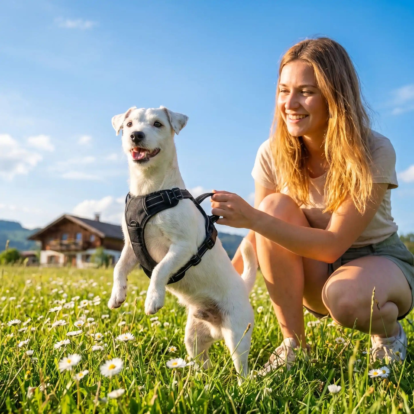 jack blanc harnais pour chien 