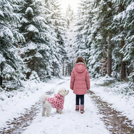 jeune fille manteau pour chien 