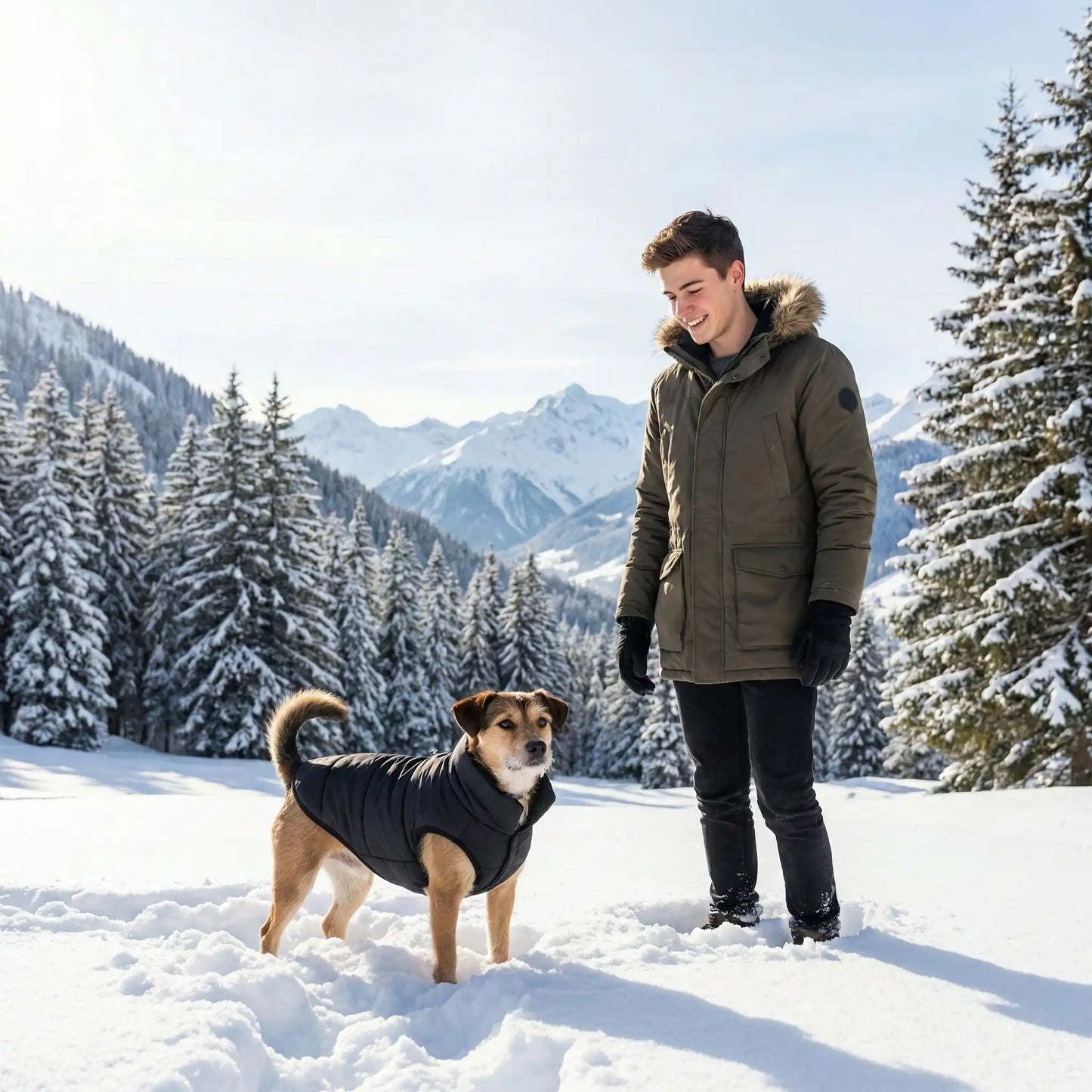 jeune manteau pour chien 