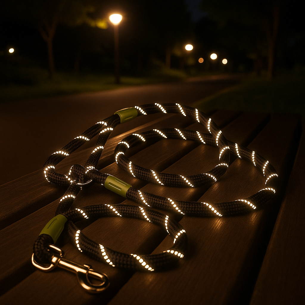 laisse chien reflechissante noire