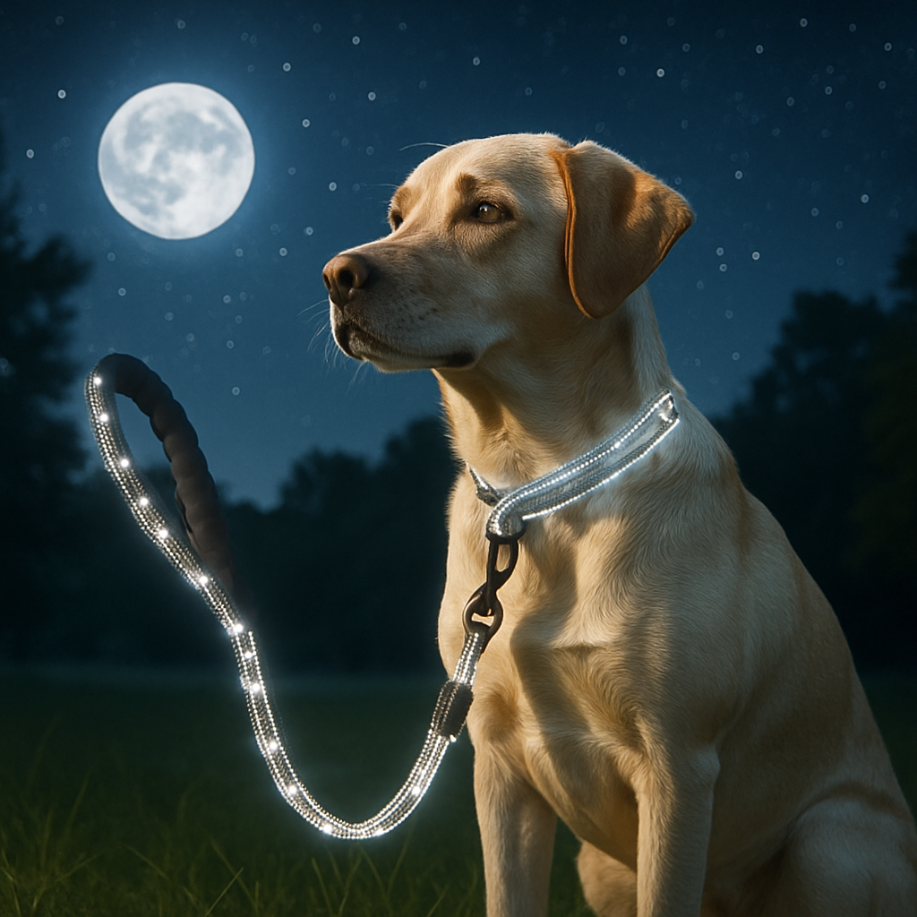 laisse chien reflechissante la nuit 