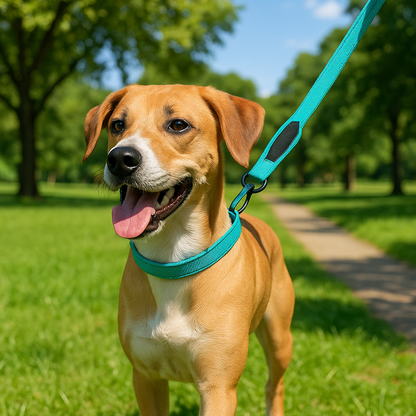 laisse de chien turquoise promenade