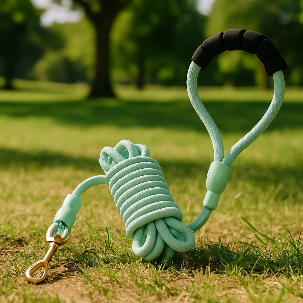 laisses pour chiens dans le gazon 