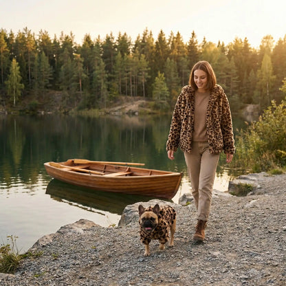 leopard brun manteau pour chien 