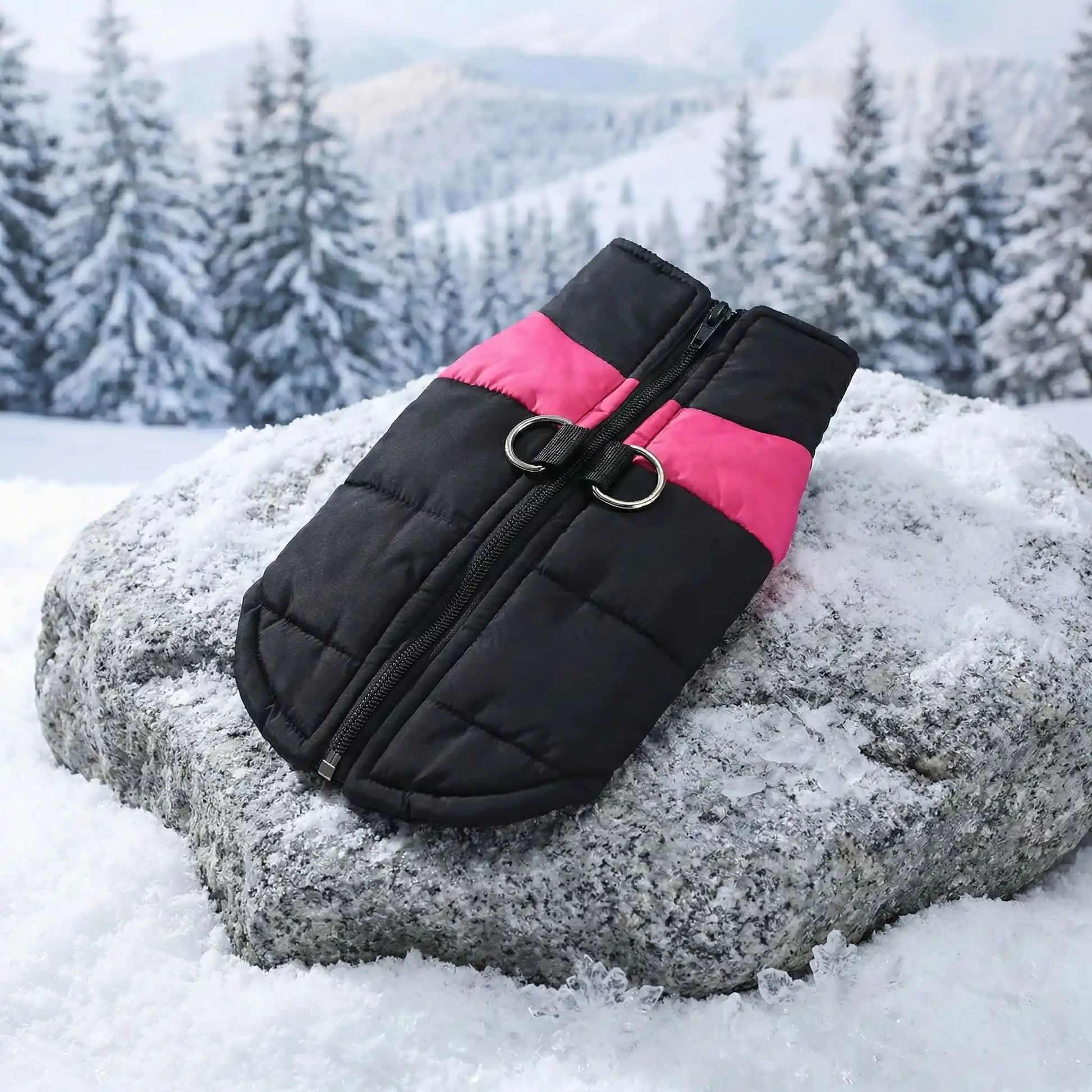 manteau pour chien noir rose