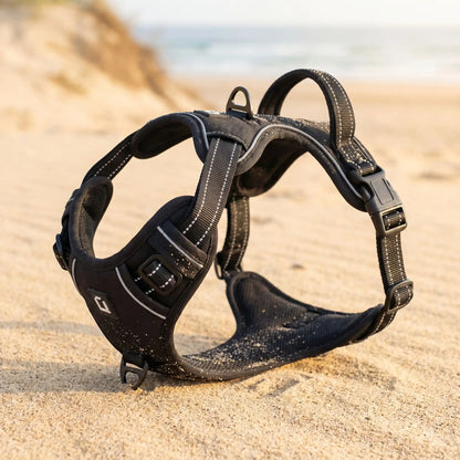 noir chien harnais anti traction 