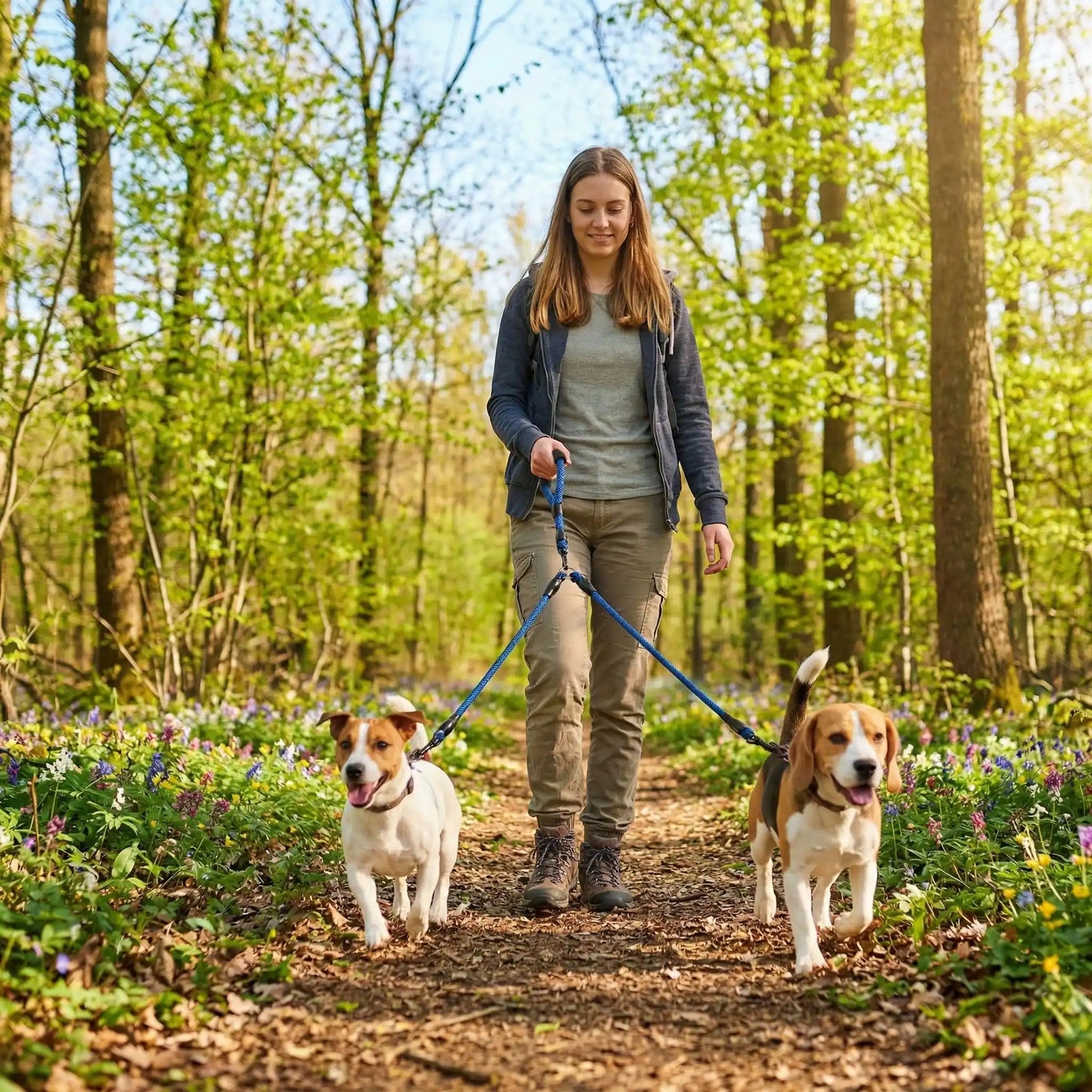 printemps double laisse pour chien 