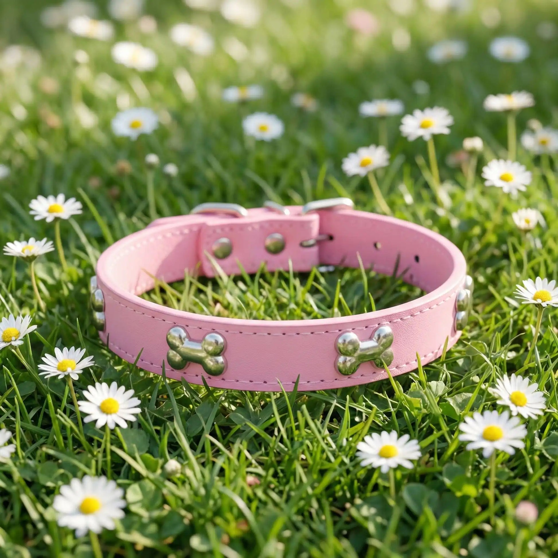 rose collier pour chien