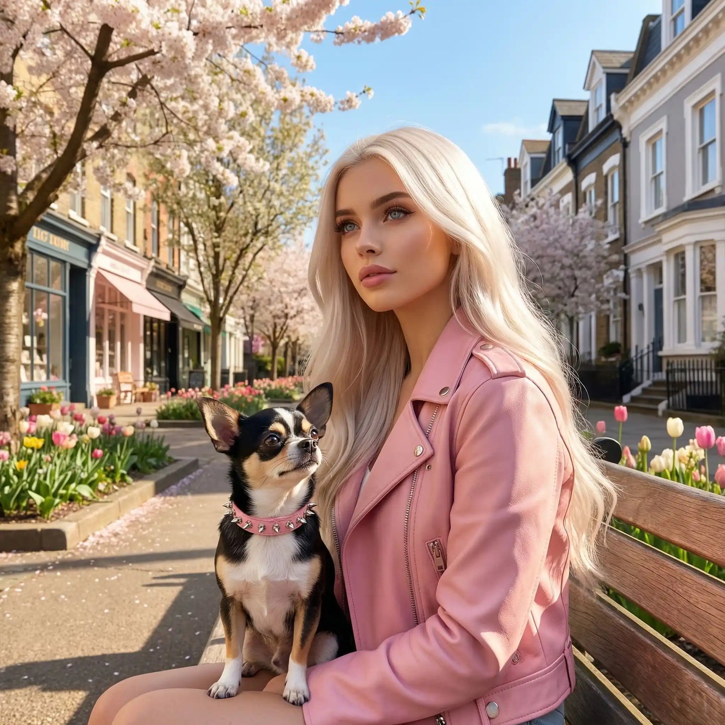 rose veste collier chien 