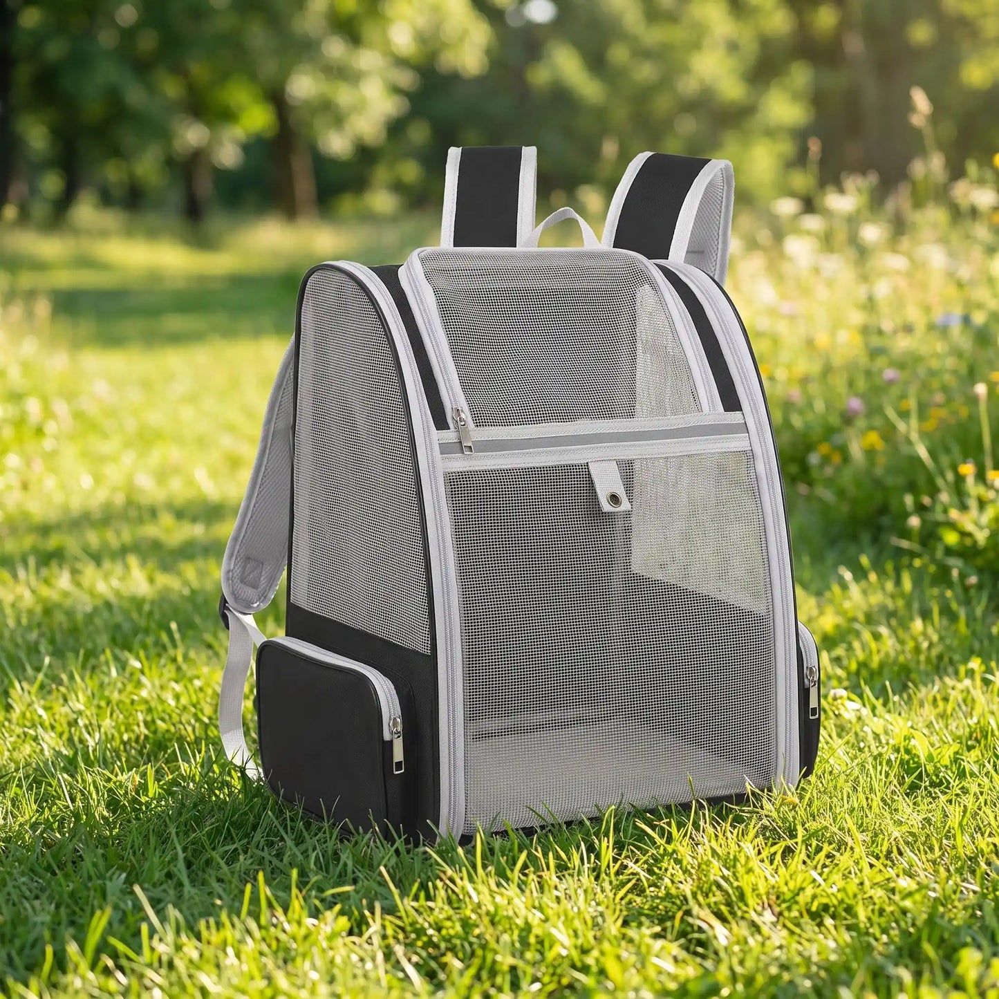 sac a dos pour chien noir