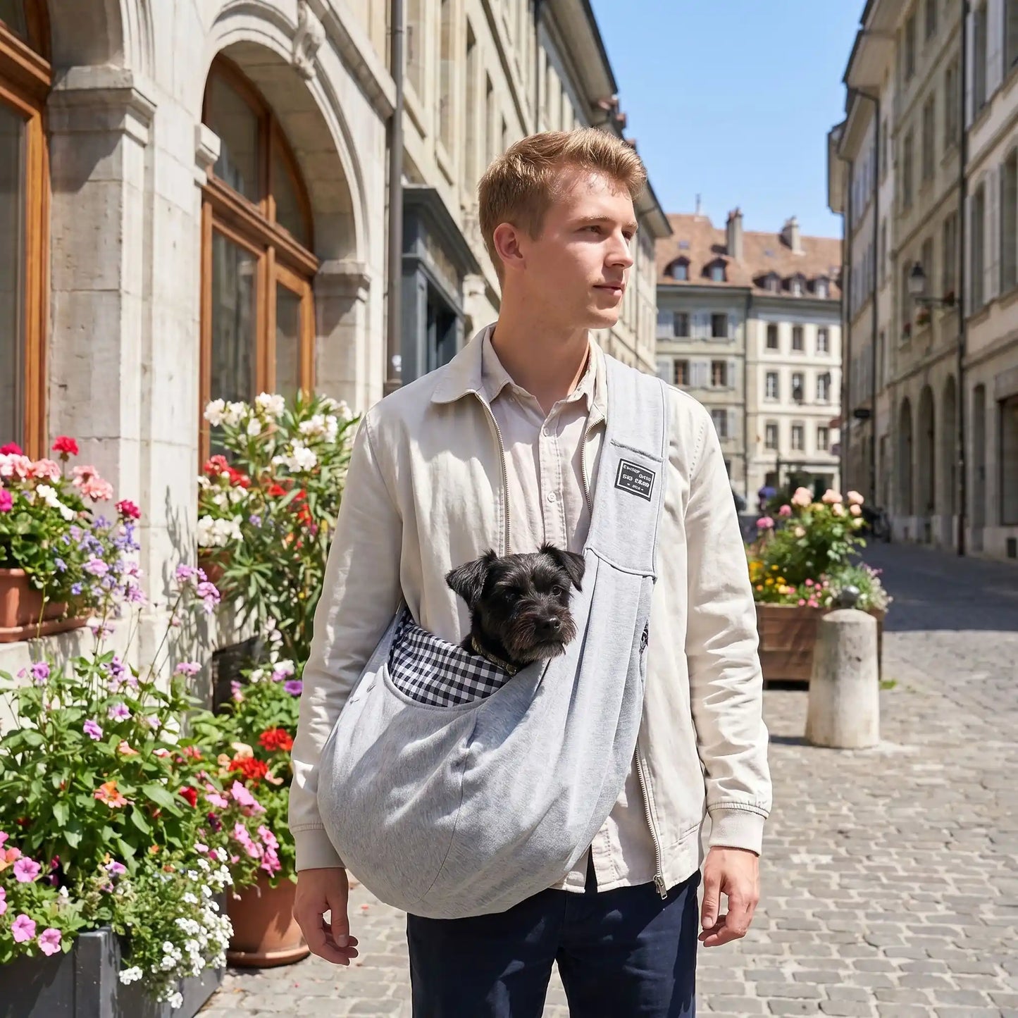 sac pour transporter un chien noir