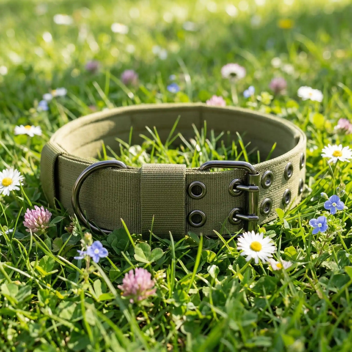 vert collier chien tissu
